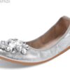 KUNWFNIX Women Ballet Flats Rhinestone Wedding Ballerina Shoes Foldable Sparkly Comfort Slip on Flat Shoes