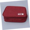 KICHOUSE Travel Storage Bag Kit for Data Cables U Disks and Power Banks Wine Red Electronic Accessories Organizer Case for Gadgets and Travel Essentials