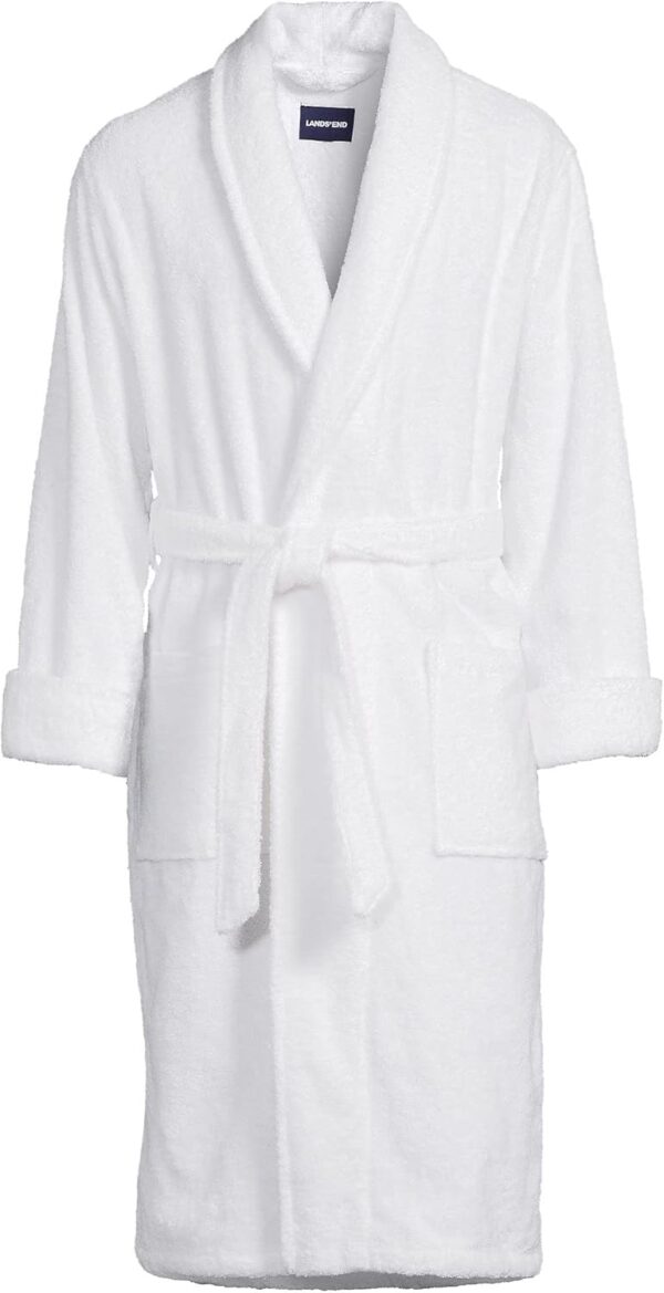 Lands' End Men's Calf Length Turkish Cotton Terry Bathrobe