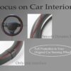 Car Steering Wheel Cover, Anti-Slip, Safety, Soft, Breathable, Heavy Duty, Thick, Full Surround, Sports Style (Black with Red line)