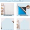 Magnetic Chalkboard Wall Decal 40"x32" - Upgraded Adhesive, Includes Wipe Cloth, Chalk Holder, 6 Dust-Free Chalks, Peel and Stick Blackboard for Kids Playroom, School, Home Decor -Light Blue