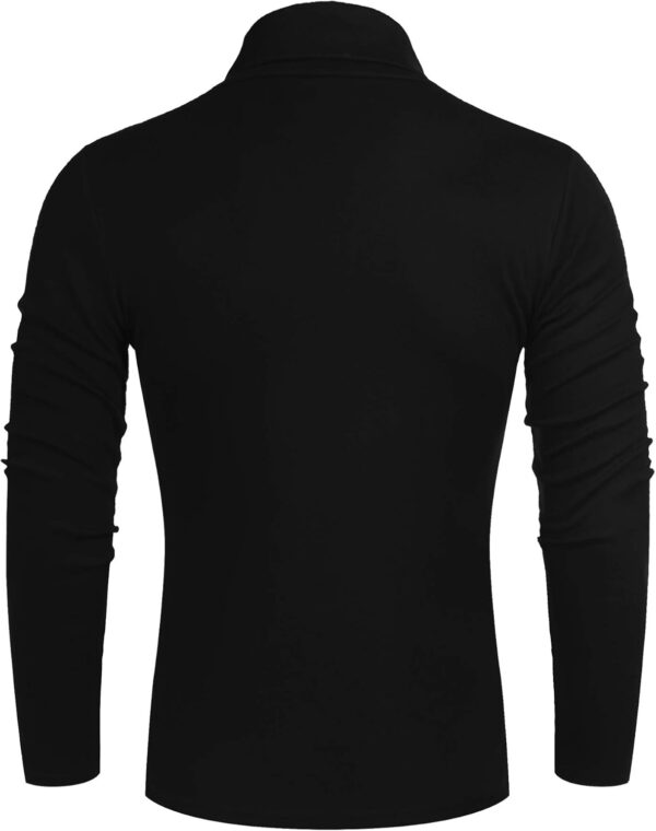 Poriff Men's Casual Slim Fit Basic Tops Knitted Lightweight Turtleneck Pullover Sweater