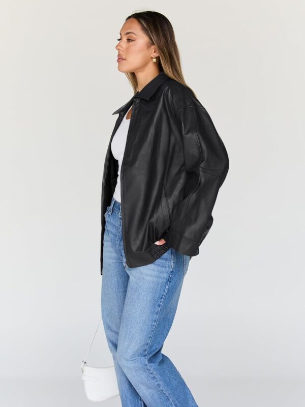 Trendy Queen Womens Leather Jackets Oversized Faux Motorcycle Plus Size Moto Biker Coat Fall Outfits Fashion Clothes 2025