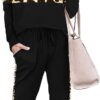 PRETTYGARDEN Women's Color Block 2 Piece Tracksuit Crewneck Long Sleeve Tops Long Sweatpants Outfits Lounge Sets