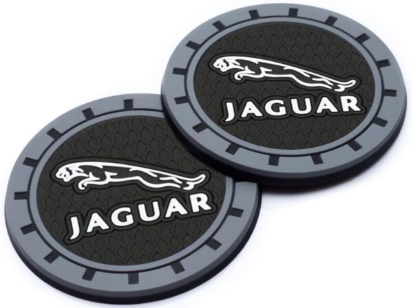 for Jaguar Car Cup Holder Coaster,Cup Holder Insert Coaster for Jaguar XE XEL XF XFL XJ F-PACE F-Type Series,Anti Slip Car Cup Coaster Car Accessories,Black