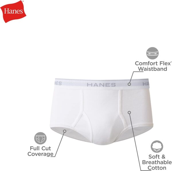 Hanes Men's Moisture-Wicking Cotton Briefs, Available in White and Black, Multi-Packs Available