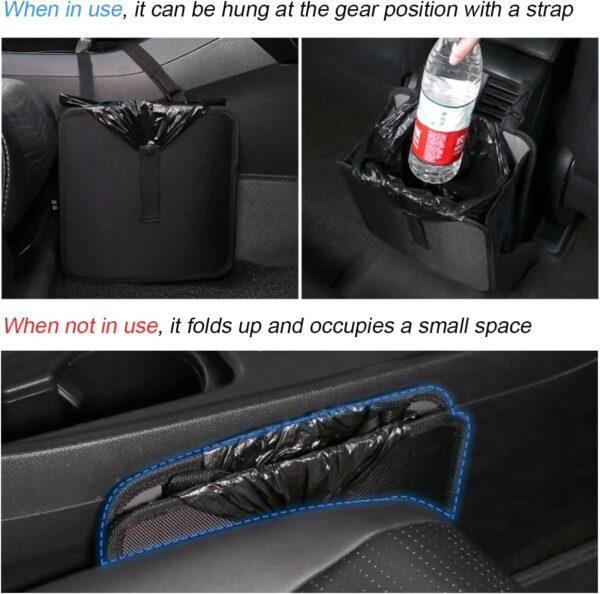 Fekey&JF Foldable Car Trash Can, Hanging Waterproof Leakproof Trash Can Storage Bag for Car with Large Capacity, Car Interior Accessories (Large)