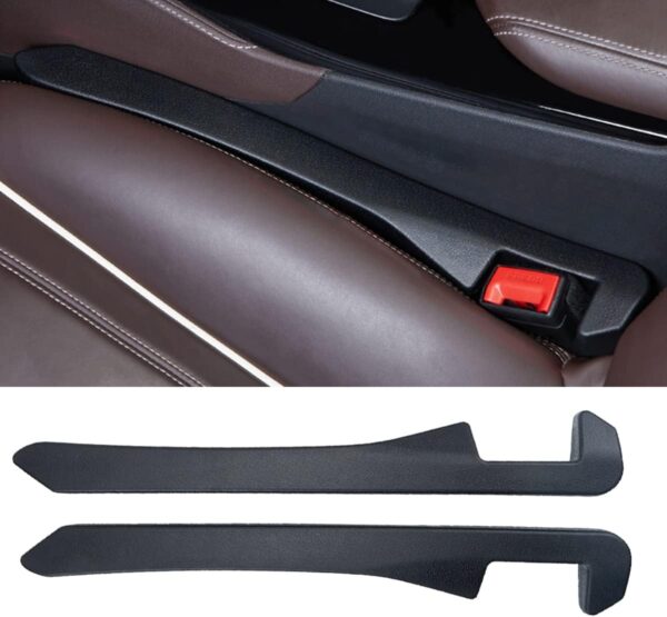 LYCARESUN 2 Pack Car Seat Gap Filler, Universal Car Seat Gap Plug to Fill The Gap Between Seat and Console Stop Things Dropping, Black