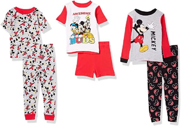 Disney 6-Piece Snug-fit Cotton Pajama Set, Soft & Cute for Kids