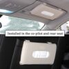 Car Tissue Holder, Sun Visor Napkin Holder, Car Mask Holder for Sun Visor, Masks Dispenser for Car, Car Tissue Box with Tissue Refill (Beige)