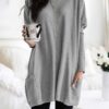 Dokotoo Womens 2024 Winter Outfits Casual Long Sleeve Shirts Lightweight Sweatshirts Fashion Tunic Tops with Pockets