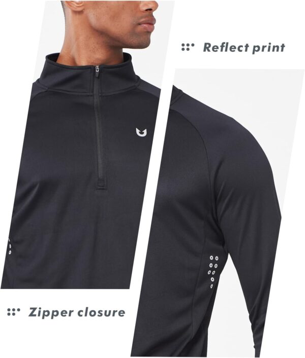 NORTHYARD Men's Running Shirt Long Sleeve Quarter Zip Pullover Moisture Wicking Quick Dry Athletic Workout Shirts