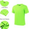 QBK 4T to Youth Neon Shirt Kids UPF 50+ Dry Fit Athletic Short Sleeve T Shirts for Boys and Girls