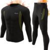 romision Thermal Underwear for Men Long Johns Fleece Lined Hunting Gear Bottom Top Set Base Layer for Cold Weather Gift