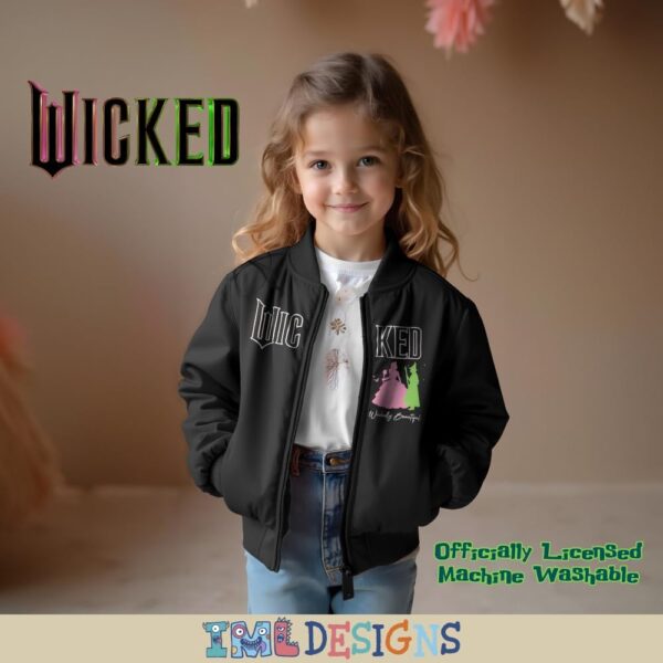 wicked Girls Zip-Up Bomber Jackets Logo Graphic Print Zipper Jacket for Kids & Teens Casual Fashion Coats