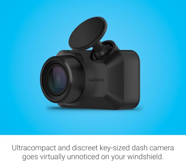 Garmin Dash Cam™ Mini 3, Ultracompact 1080p HD Dash Cam with a 140-degree Field of View, Built in Clarity™ Polarizer, Voice Controlled, Automatic Recording