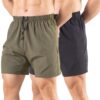 Men's 5" Running Shorts 2 Pack Quick Dry Athletic Workout Gym Shorts with Zipper Pockets