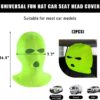 2 PCS Car Headrest Cover, Personalized Funny Car Seat Full Face Mask, Ski Mask Wrap Protection for Auto Front Seat Rest Decoration, Universal Interior Car Accessories (Fluorescent Yellow)