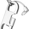 iPhone Charge Lightning Cable + Keychain + Bottle Opener + Aluminum Carabiner,Portable Multifunction Keychain Bottle Opener USB Charging Cord Short Cable for iPhone X/8/7/6S,Gift for Men Women(White)