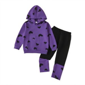 Toddler Kid Girl Clothes Bear Print Drop Shoulder Hoodie Put Together Plaid Pants 2PC Outfit Set