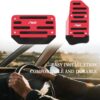 2PCS Non-Slip Car Pedal Covers,Premium Aluminum Alloy Gas and Brake Pedals Covers for Safe Driving,Car Mods Accessories Fits Automatic Transmission Car Truck SUV Van (Red/2pcs)