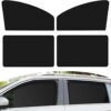 4 PCS Car Side Window Full Shading Design Sunshade, Sun Protection Heat Insulation Privacy Protection Blackout Curtain, Adsorption Installation Design Accessories for Cars, SUVs (Black)