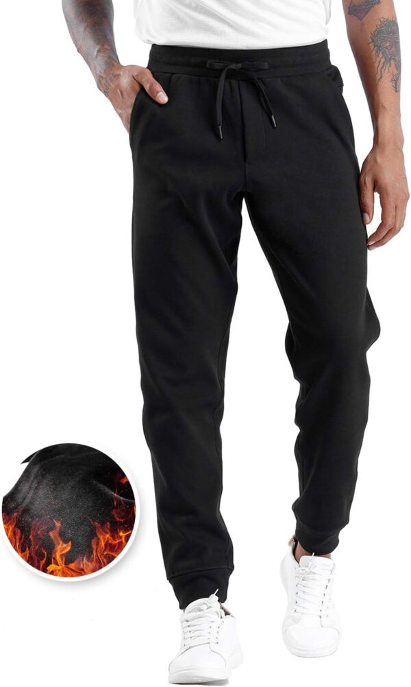 THE GYM PEOPLE Mens' Fleece Joggers Pants with Deep Pockets in Loose-fit Style