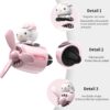 Car Air Freshener, Cute Pink Cat Pilot Vent Clip Interior Accessories, Rotating Propeller Automotive Air Outlet Fan Creative Cartoon Air Fresheners for Car (Pink)