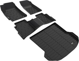 AIPOIL® Floor Mats & Cargo Liner Set for Kia Seltos 2024 2025 (Cargo Liner Only Fit The Upper Layer) All Weather Protection TPE Anti-Slip Automotive Full Set Custom Car Mats Accessories - Black