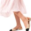 DREAM PAIRS Women's Slingback Flats, Square Toe Flats for Women Dressy Casual Work Office Party, Low Heel Dress Shoes for Women