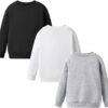 Toddler Boy Sweatshirt Set-Spider Print Warm Crewneck Sweatshirts-3 Pack Little Boys Warm Clothes Size(3-7 T)