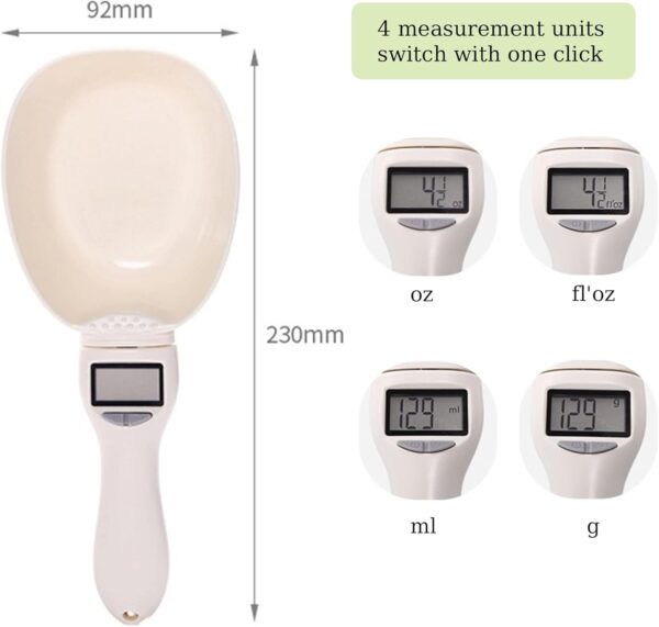 Digital Measuring Spoon Food Measuring Spoon Scale Highly Accurate Measuring Spoon Scale With LCD Screen Display for Kitchen Gadgets and Daily Meals (1, White)