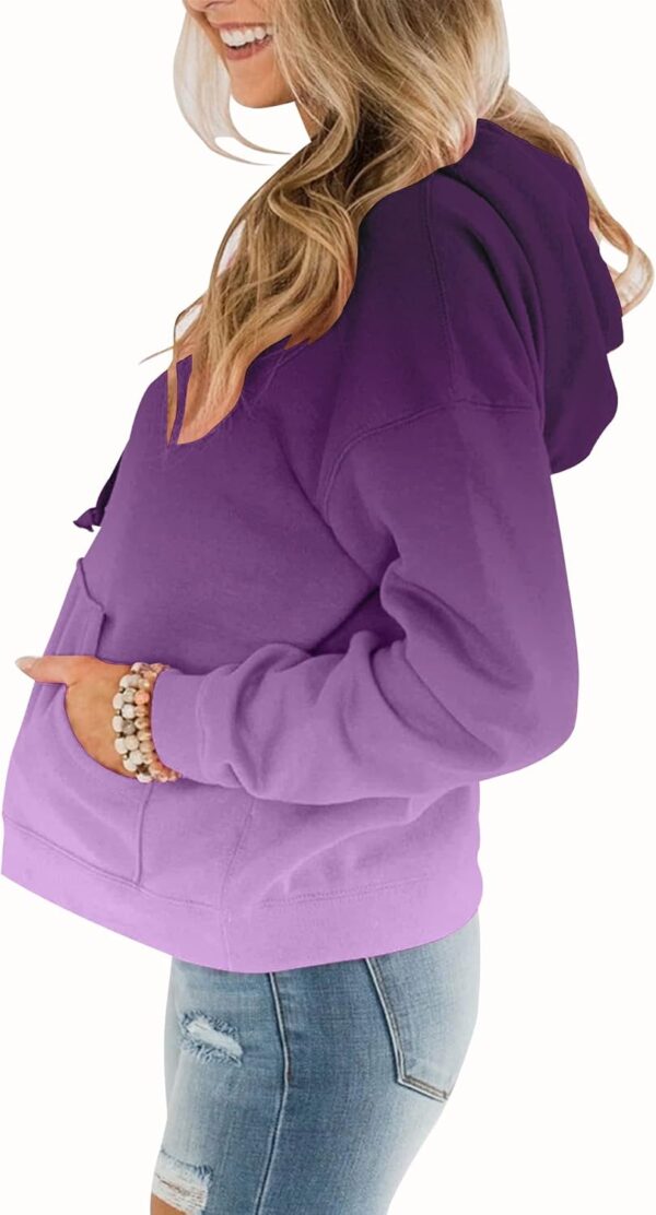 BeadChica Womens Casual Hoodies Crew Neck Long Sleeve Sweatshirts With Pocket Lightweight Pullover Tops