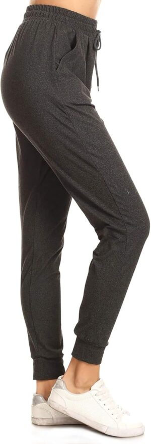 Leggings Depot Women's Relaxed-fit Jogger Track Cuff Sweatpants with Pockets for Yoga, Workout