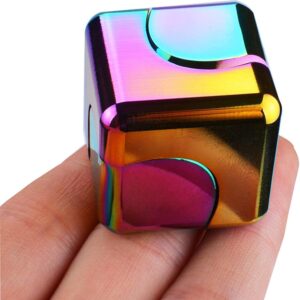 Fidget Spinner Toys Cube Adults, Easter Basket Stuffers for Teens Metal Cool Stuff Desk Gadgets Office Toys Small Anxiety Figette Sensory Toy ADHD Tool Fingears Figet Stress Valentine Gift for Boys