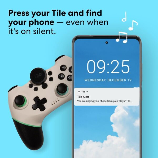 Tile Sticker (2022) 1-pack. Small Bluetooth Tracker, Remote Finder and Item Locator, Pets and More; Up to 250 ft. Range. Water-resistant. Phone Finder. iOS and Android Compatible.