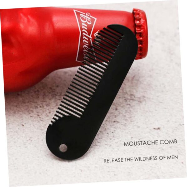 FOMIYES Zinc Alloy Beard Comb Portable Sturdy Hair Styling Tool for Men Ideal Salon Gadget for Grooming Black Beard Accessory