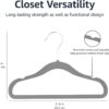 Amazon Basics Kids Velvet, Non-Slip Clothes Hangers (baby/toddler), 11.6 Inches (for baby clothes), Pack of 30, Gray