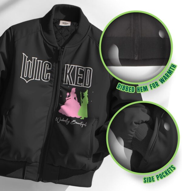 wicked Girls Zip-Up Bomber Jackets Logo Graphic Print Zipper Jacket for Kids & Teens Casual Fashion Coats