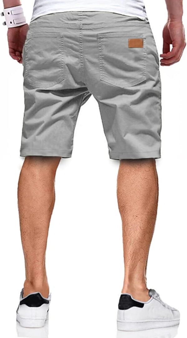 JMIERR Mens Casual Shorts - Cotton Drawstring Summer Beach Stretch Twill Chino Golf Shorts