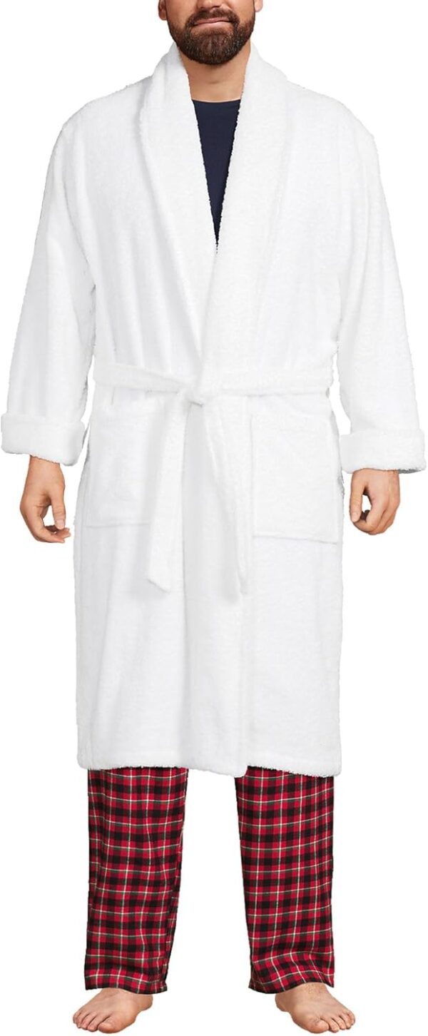 Lands' End Men's Calf Length Turkish Cotton Terry Bathrobe