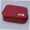 Gadpiparty Travel Storage Bag Kit for Data Cables U Disks Power Banks & Electronics Accessories Compact Organizer Case for Gadgets Wine Red