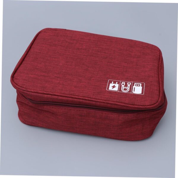 Gadpiparty Travel Storage Bag Kit for Data Cables U Disks Power Banks & Electronics Accessories Compact Organizer Case for Gadgets Wine Red