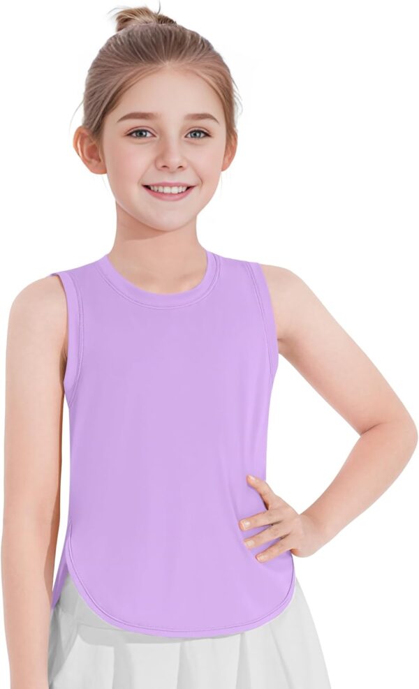 JOCMIC Girls Tank Tops Quick Dry Kids Sleeveless Athletic Shirts for Gym Yoga Running