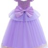 Princess Dresses Girls Halloween Christmas Dress up Costume Purple Party Princess Costume for Girls Age 3-10