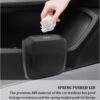 2PCS Car Trash Can with Lid + 60PCS Garbage Bag,Mini Trash Can Car Interior Accessories with Capacity 700ml,Multifunctional ABS Car Organizers and Storage (Black)