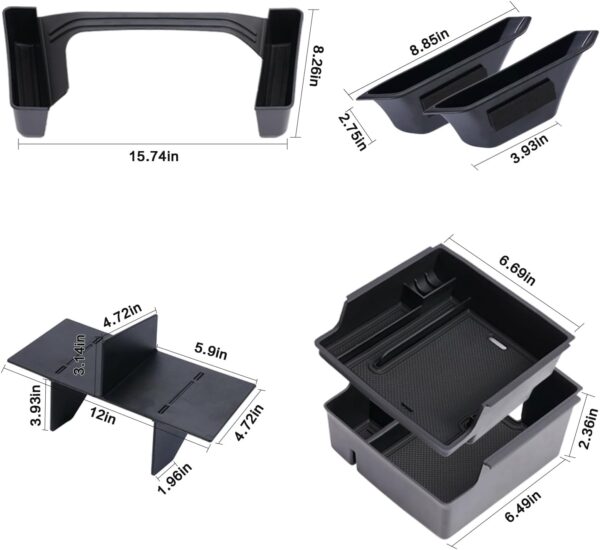 4PCS for Ford Bronco Accessories 2024 2025 2021 2022 2023 Car Interior Bronco Accessories Auto Console Shifter Storage,Glove Box Dividers Organizer,2/4 Door Handle Organizer,Armrest Storage Box