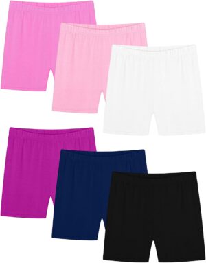 Resinta 6 Pack Girls Bike Shorts Cartwheel Shorts for Girls Toddler Under Dress Dance Short Kids Biker Shorts Multicolor