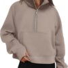 AUTOMET Womens Sweatshirts Half Zip Cropped Pullover Fleece Quarter Zipper Hoodies 2025 Fall Fashion Outfits Clothes