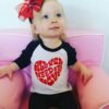 Toddler Boys Girls Valentine Shirts Raglan Long Sleeve Tees Kids Love Heart Truck Graphic Tops 2-7 Years